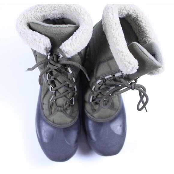 Sorel Cumberland 7 38 Insulated Winter Snow Boots Lace Up Olive Green shearling - Picture 3 of 5